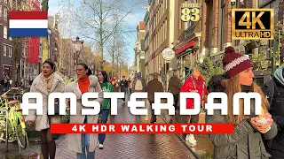 🇳🇱 Amsterdam, Netherlands Walking Tour 🍂 Autumn Central Canal Walk (4K HDR 60fps)