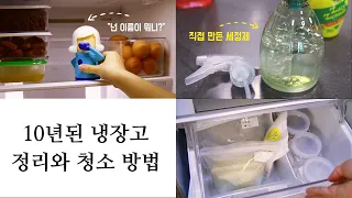 [SUB] 다이소와 쿠팡 추천템으로 10년 된 냉장고 정리 하기 / 냉장고 청소하는 방법 /냉장.냉동 정리법