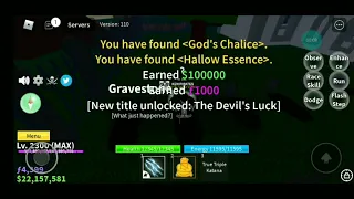 Igot God's Chalice and Hallow Essence and Devil's Luck title