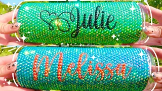 Rhinestone With Me | Making Two Custom Rhinestone Tumblers | No Talking