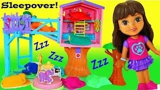 Dora The Explorer SLEEPOVER Dora & Friends Slumber Party Play Doh Sleeping Peppa Pig & Minnie Mouse