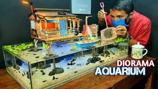 Make A Fisherman's House Diorama Aquarium - DIY AQUARIUM DECORATIONS IDEAS