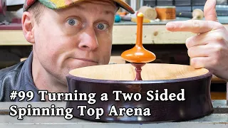 #99 Turning a Double Sided Wood Spinning Top Arena Game