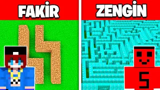 ZENGİN vs FAKİR LABİRENT YAPI KAPIŞMASI !! - Minecraft