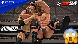 WWE 2K24 - Stone Cold vs. The Rock - Brock Lesnar Special Guest Referee Match | PS5™ [4K60]