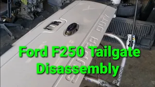 2016 FORD F250 F350 SUPER DUTY TAKING APART TAILGATE/ REMOVING LADDER /CAMERA