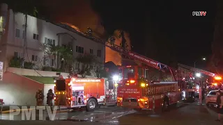 LAFD Firefighters Battle Major Emergency Fire | Westlake