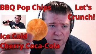 ASMR Eating BBQ Pop Chips And Drinking Ice Cold Cherry Coca-Cola