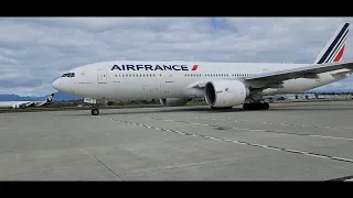 Air France Boeing 777-228ER - F-GSPA on pushback at gate 67 in YVR