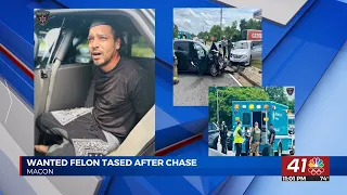 Armed and wanted felon caught and tased after crash in Macon