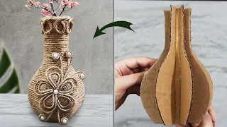 You Just need cardboard and jute Rope to make this wonderful vase | best out of waste