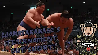 Wakatakakage Can't Finish due to injury! All 15 (14) days of his basho!