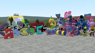 ALPHABET LORE NEXTBOTS A-M VS ALL POPPY PLAYTIME CHARACTERS In Garry's Mod!