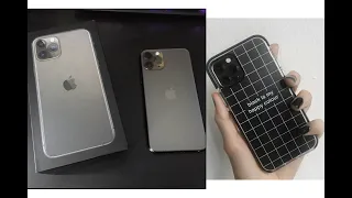 🍎 ~𝘢𝘦𝘴𝘵𝘩𝘦𝘵𝘪𝘤 ~ iPhone 11 Pro (Space Gray) Unboxing and Accessories (with ASMR sounds)