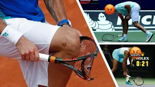 Angry Tennis Players Smashing Rackets!!!