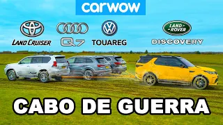 Toyota Land Cruiser, Audi Q7 e VW Touareg vs Land Rover: CABO DE GUERRA!