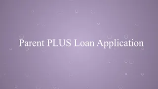 Parent PLUS loan application