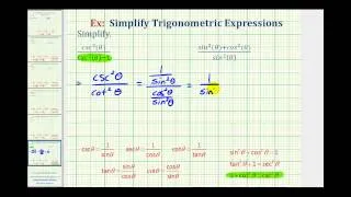 Ex 4:  Simplify Trigonometric Expressions - Squared Terms