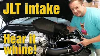 JLT cold air intake whine sound vs stock air box hellcat