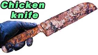 Restoration abandoned very rusty chicken knife