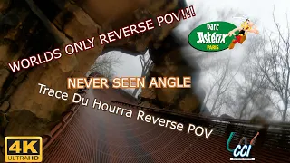 WORLDS ONLY Trace Du Hourra REVERSE POV 4K Parc Asterix Mack Rides Bobsled Roller Coaster.