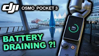 DJI Osmo Pocket 3  Battery Life Test Review  Draining Problem Solved Fast Charge Over Heating ??