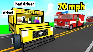 I Drive A Full School Bus Into 70 mph Traffic On Roblox