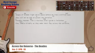 🎸 Across The Universe - The Beatles Guitar Backing Track with chords and lyrics