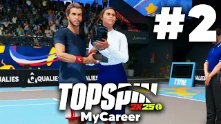 TOPSPIN 2K25 MyCAREER Gameplay Walkthrough Part 2 - TOURNAMENT WINNER & INJURY (Career Mode)