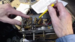 Moffat Crosley Model G2465 Five Tube Radio Video #6 - Two More Capacitors Replaced