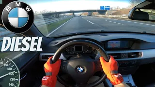 BMW 320D 163 HP TOP SPEED DRIVE ON GERMAN AUTOBAHN