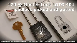 174 🔐 Master Lock LOTO 401 padlock picked and gutted