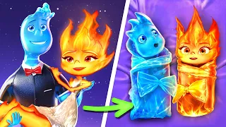 EMBER and WADE from ELEMENTAL Love Story! FIRE and WATER! Awesome Parenting Hacks! Child is Missing