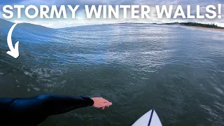 RAW SURFING POV | STORMY WINTER WALLS (BARRELS & TURNS) | PERFECT CONDITIONS