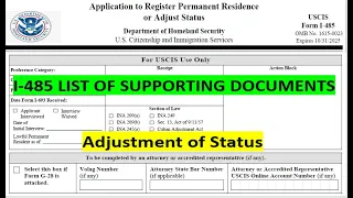 I-485 LIST OF SUPPORTING DOCUMENTS || Documents Required for I-485 Adjustment of Status