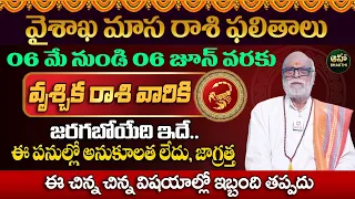 వృశ్చిక రాశి - వైశాఖ మాస రాశి ఫలితాలు || Vruschika Rasi Horoscope in Telugu 2024 || Rajeshwar Sharma