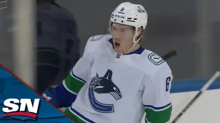 Canucks' Brock Boeser Makes A Slick Move In Tight To Pot His 25th Goal Of The season