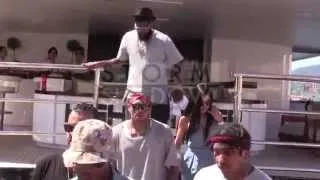 Chris Brown going to the Nikki Beach in Saint Tropez
