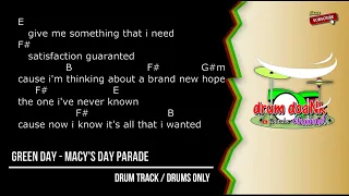 Green Day - Macy's Day Parade (drums only) [guitar chords & lyric]