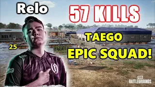 Oath Relo, Kickstart, DaSp00n & Topuntik - 57 KILLS - TAEGO EPIC SQUAD! - PUBG