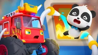 Fire Truck Rescue Team | Firefighter Song | Monster Truck | Nursery Rhymes | Kids Songs | BabyBus