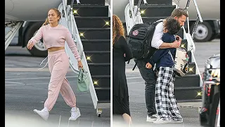 J Lo And Ben Affleck Return To LA After Miami Funeral