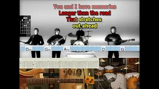 Two of Us Beatles original isolated Paul vocal + drums lyrics chords tabs