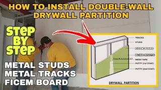 HOW TO INSTALL DRYWALL PARTITION | Hardiflex Double-Wall | Ficem Board Drywall Partition