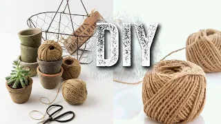 🔊3 ИДЕИ поделок ИЗ ДЖУТА (джутового каната, веревки) своими руками. Jute craft ideas easy.👍