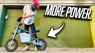 Modded RAZOR get's even more power! (72v electric pit bike build)