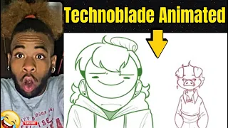 Technoblade Moments But He's Animated (Technoblade Animatic) REACTION | Dream SMP | @heishi_keki