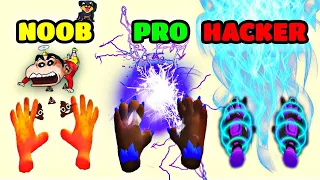 SHINCHAN and CHOP BUILT STRONGEST HAND | NOOB VS PRO VS HACKER IN ELEMENTAL GLOVES| IamBolt Gaming