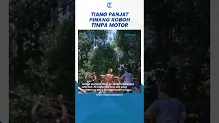 Detik-detik Tiang Panjat Pinang Roboh Timpa Motor Warga #shorts