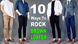 10 Ways To ROCK Brown Loafers | Men’s Outfit Ideas
